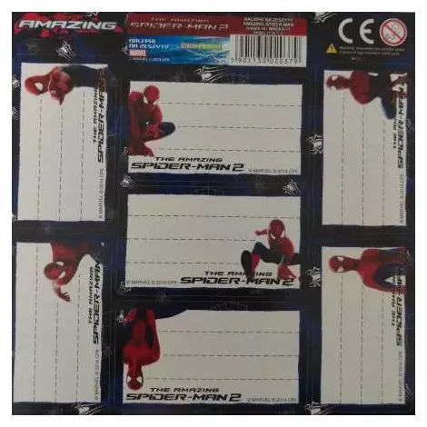 Naklejki na zeszyty Derform Spiderman, 7szt - 2